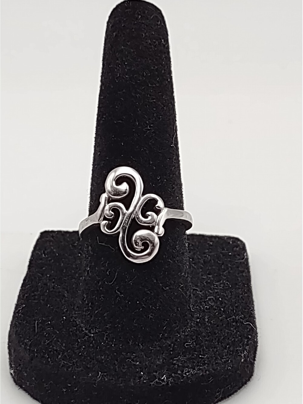 Vintage Sterling Silver Openwork Scroll Ring Sz 6.75 2.7g